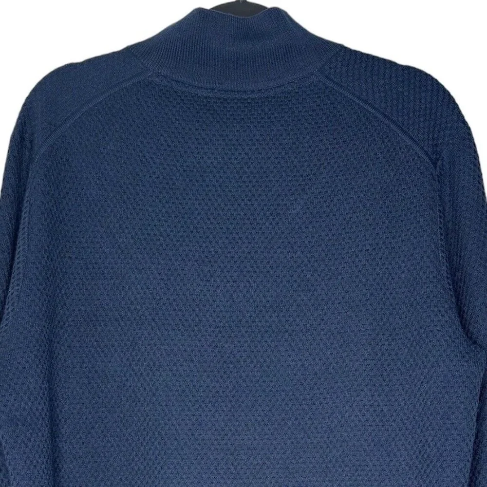 Ted Baker Blue Wool Blend Sweater (Men’s XL/XXL) Tunnel 1/4 Zip Slim Fit